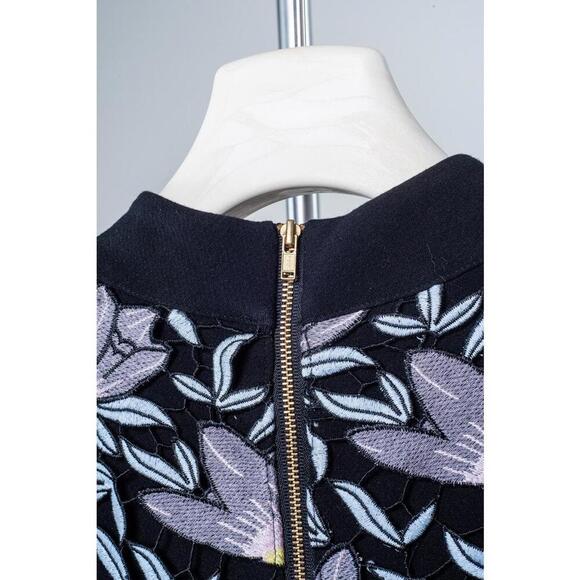 Self Portrait Blue Peony Floral Lace Sleeveless Dress - Picture 7 of 9